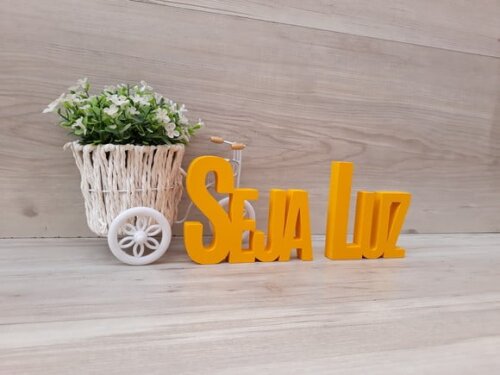 Seja Luz - Palavras Decorativas de mesa em MDF
