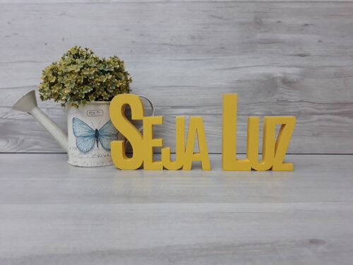 Seja Luz - Palavras Decorativas de mesa em MDF