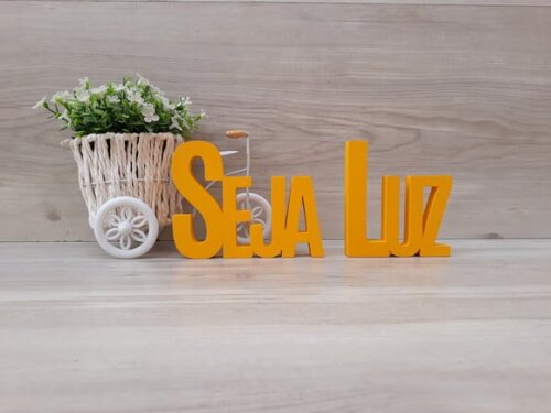 Seja Luz - Palavras Decorativas de mesa em MDF