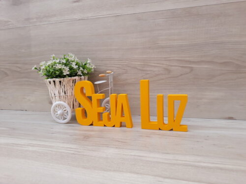 Seja Luz - Palavras Decorativas de mesa em MDF