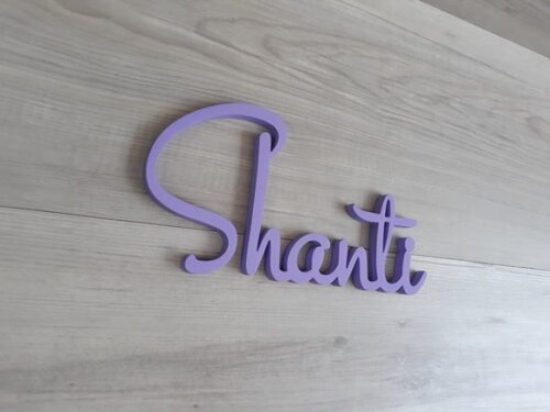 Shanti - linha ST - Palavra Decorativa em MDF (parede)
