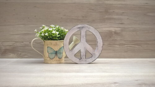 Simbolo Paz - 15 cm - pátina