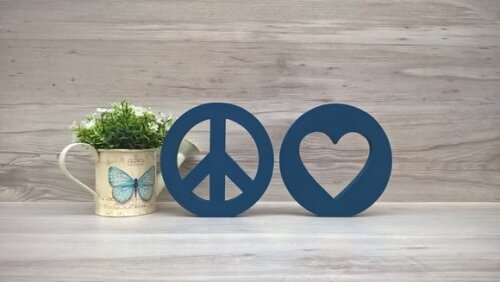 Simbolos Paz e Amor - 15 cm DUO