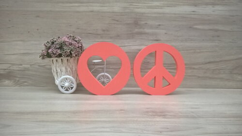 Simbolos Paz e Amor - 15 cm DUO