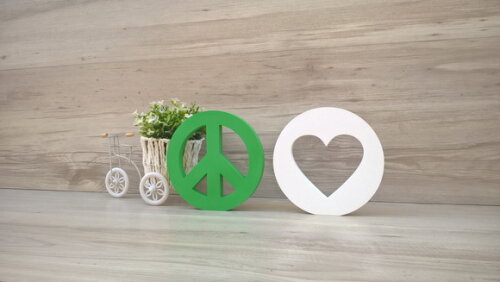 Simbolos Paz e Amor - 15 cm DUO