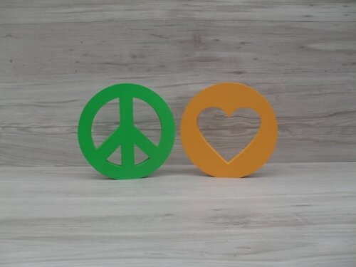 Símbolos Paz e Amor - 15 cm DUO