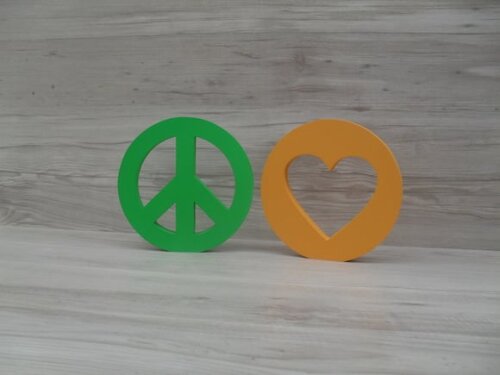 Símbolos Paz e Amor - 15 cm DUO