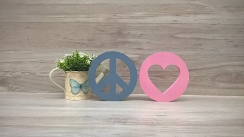 Símbolos Paz e Amor - 15 cm DUO