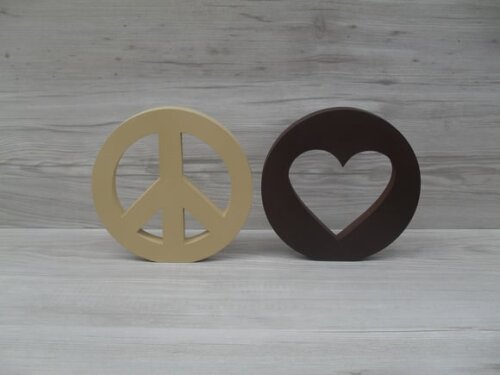 Símbolos Paz e Amor - 15 cm DUO
