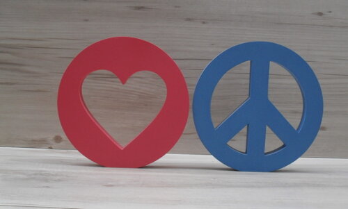 Símbolos Paz e Amor - 15 cm DUO