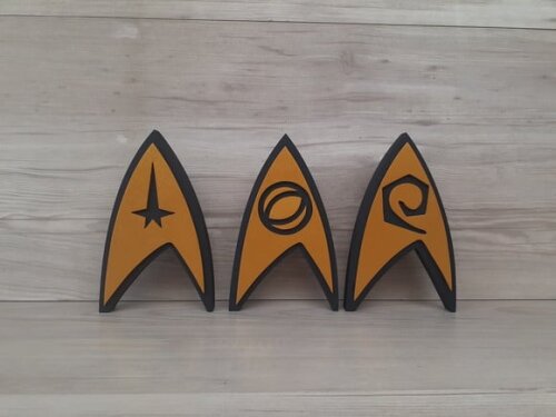 Símbolos Startrek - peças de mesa em MDF