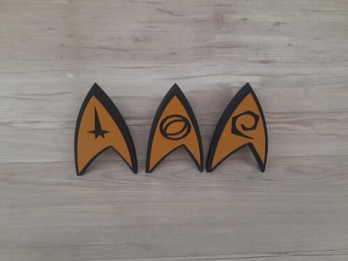 Símbolos Startrek - peças de mesa em MDF