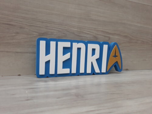 StarTrek - Nome Personalizado de Mesa em MDF - HENRI 10 cm