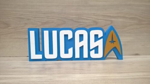 StarTrek - Nome Personalizado de Mesa em MDF - LUCAS 10 cm