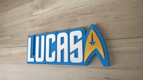 StarTrek - Nome Personalizado de Mesa em MDF - LUCAS 10 cm