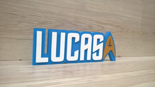 StarTrek - Nome Personalizado de Mesa em MDF - LUCAS 10 cm