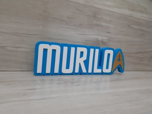StarTrek - Nome Personalizado de Mesa em MDF - MURILO 10 cm