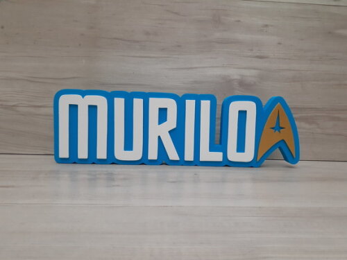 StarTrek - Nome Personalizado de Mesa em MDF - MURILO 10 cm