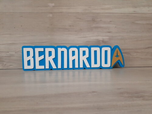 StarTrek - Nome Personalizado de Mesa em MDF BERNARDO 10 cm