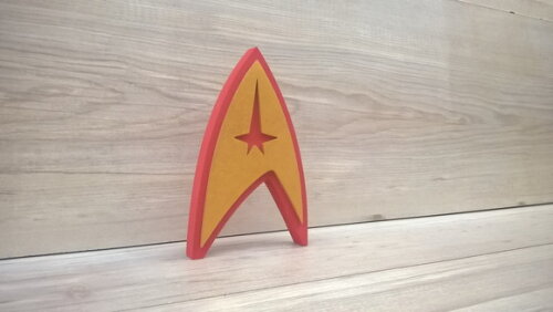 Startrek Frota Estelar - Simbolo de mesa em MDF