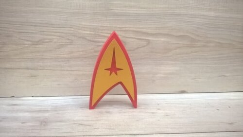Startrek Frota Estelar - Simbolo de mesa em MDF