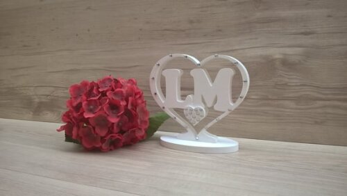 Topo de Bolo Iniciais Casal