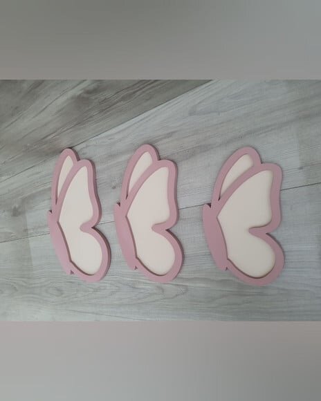 Trio Borboletas de Lado - para Parede - Feitas em mdf