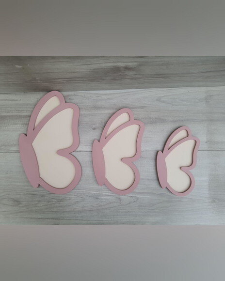 Trio Borboletas de Lado - para Parede - Feitas em mdf