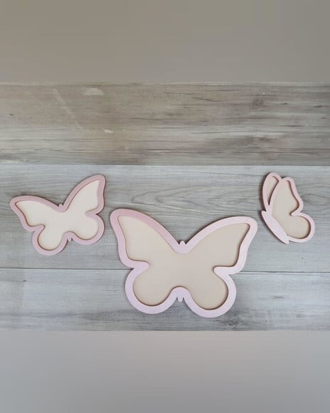 Trio Borboletas de Parede em mdf