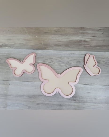 Trio Borboletas de Parede em mdf