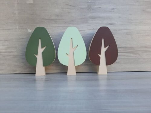 Trio de Árvores Escandinavas em mdf Mod. Gota - 15 cm