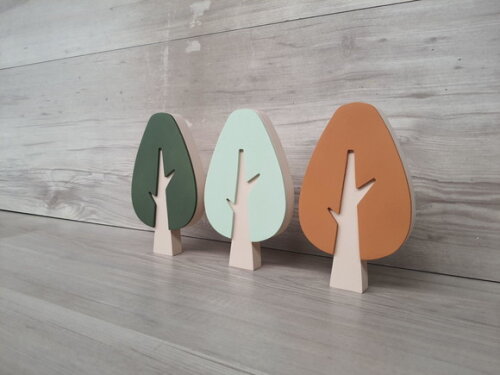 Trio de Árvores Escandinavas em mdf Mod. Gota - 15 cm