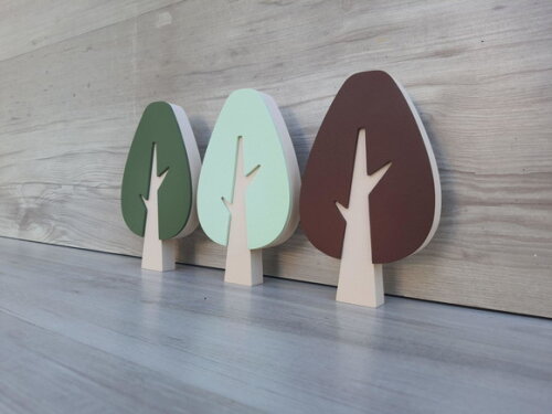 Trio de Árvores Escandinavas em mdf Mod. Gota - 15 cm