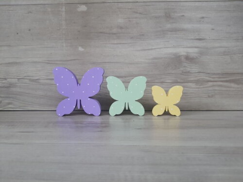 Trio de Borboletas de Mesa em mdf