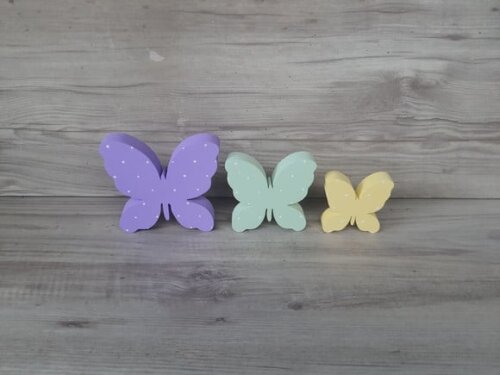 Trio de Borboletas de Mesa em mdf