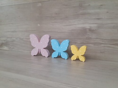 Trio de Borboletas de Mesa em mdf
