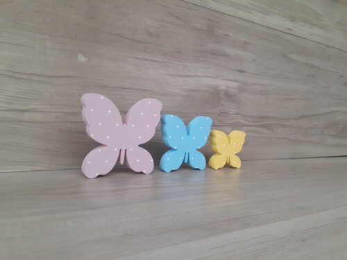 Trio de Borboletas de Mesa em mdf