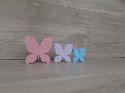 Trio De Borboletas De Mesa Em Mdf