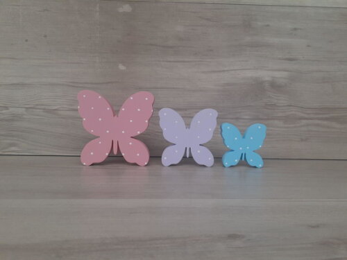 Trio De Borboletas De Mesa Em Mdf