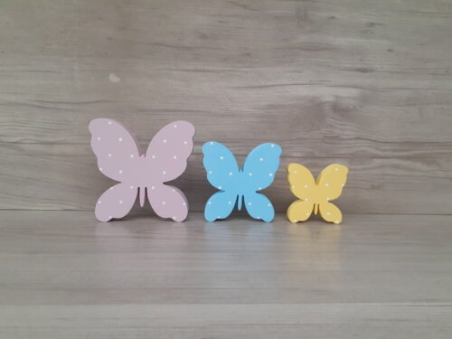 Trio de Borboletas de Mesa em mdf