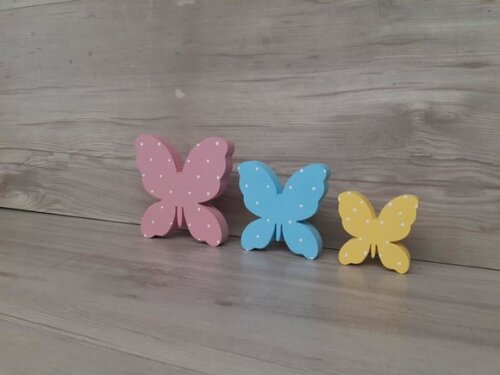 Trio De Borboletas De Mesa Em Mdf
