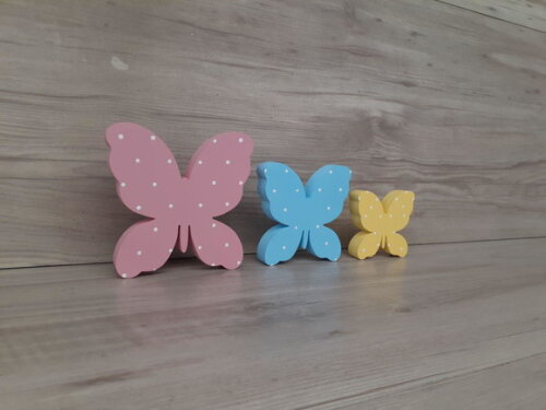 Trio De Borboletas De Mesa Em Mdf