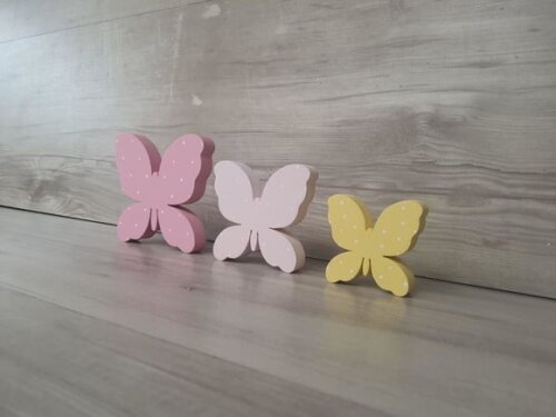 Trio de Borboletas de Mesa em mdf - 10, 8 e 6 cm