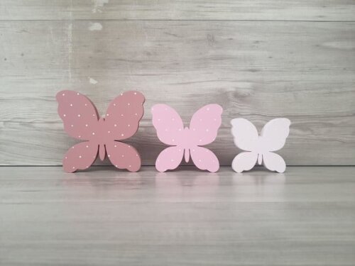 Trio de Borboletas de Mesa em mdf - 12, 10 e 8 cm