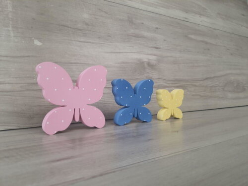Trio de Borboletas de Mesa em mdf - 10, 8 e 6 cm