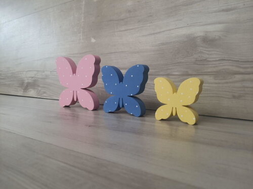 Trio de Borboletas de Mesa em mdf - 10, 8 e 6 cm