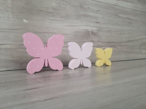 Trio de Borboletas de Mesa em mdf - 10, 8 e 6 cm
