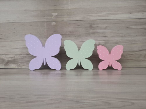 Trio de Borboletas de Mesa em mdf - 18, 15 e 12 cm