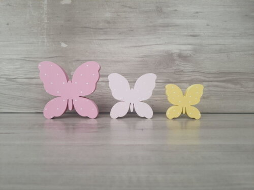 Trio de Borboletas de Mesa em mdf - 10, 8 e 6 cm
