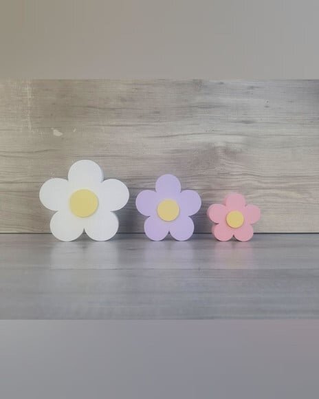 Trio de Flores de Mesa em mdf